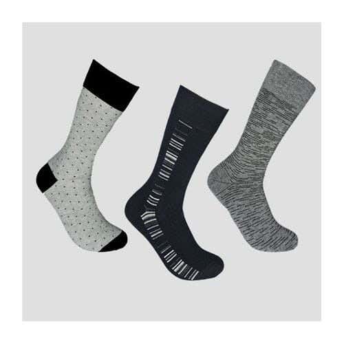 Men's 3-Piece Sock Set, One Size, Cotton - Multicolor