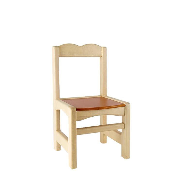 Natural Wood Children Chair, 30x30x60 cm - Beige Brown