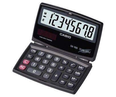 Casio SX-100-W-DH Practical Dual Leaf Calculator - Black