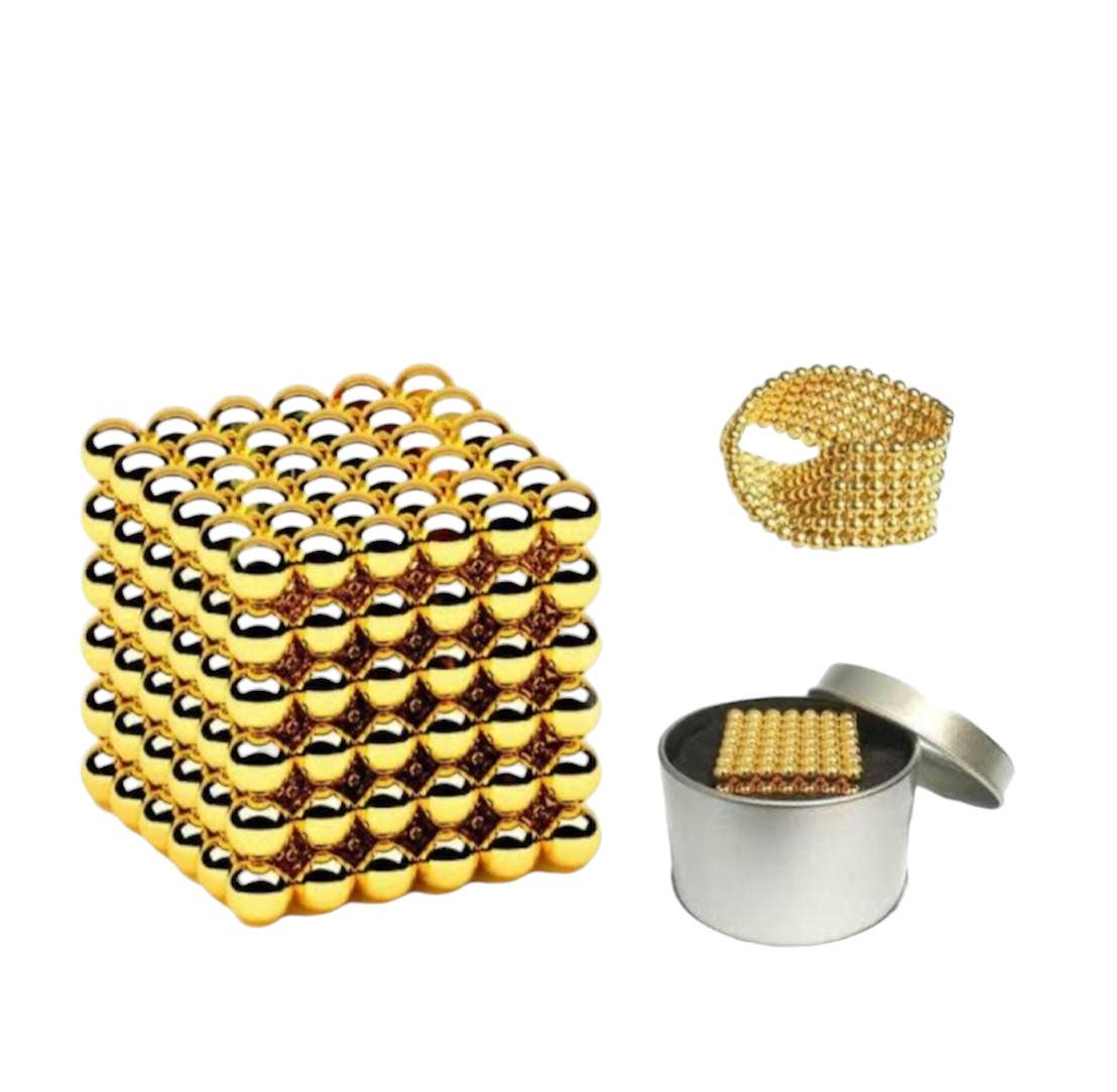 Alsafwa W23-21-5 Magnetic Balls Toy for Unisex Children, 216 Pieces - Gold