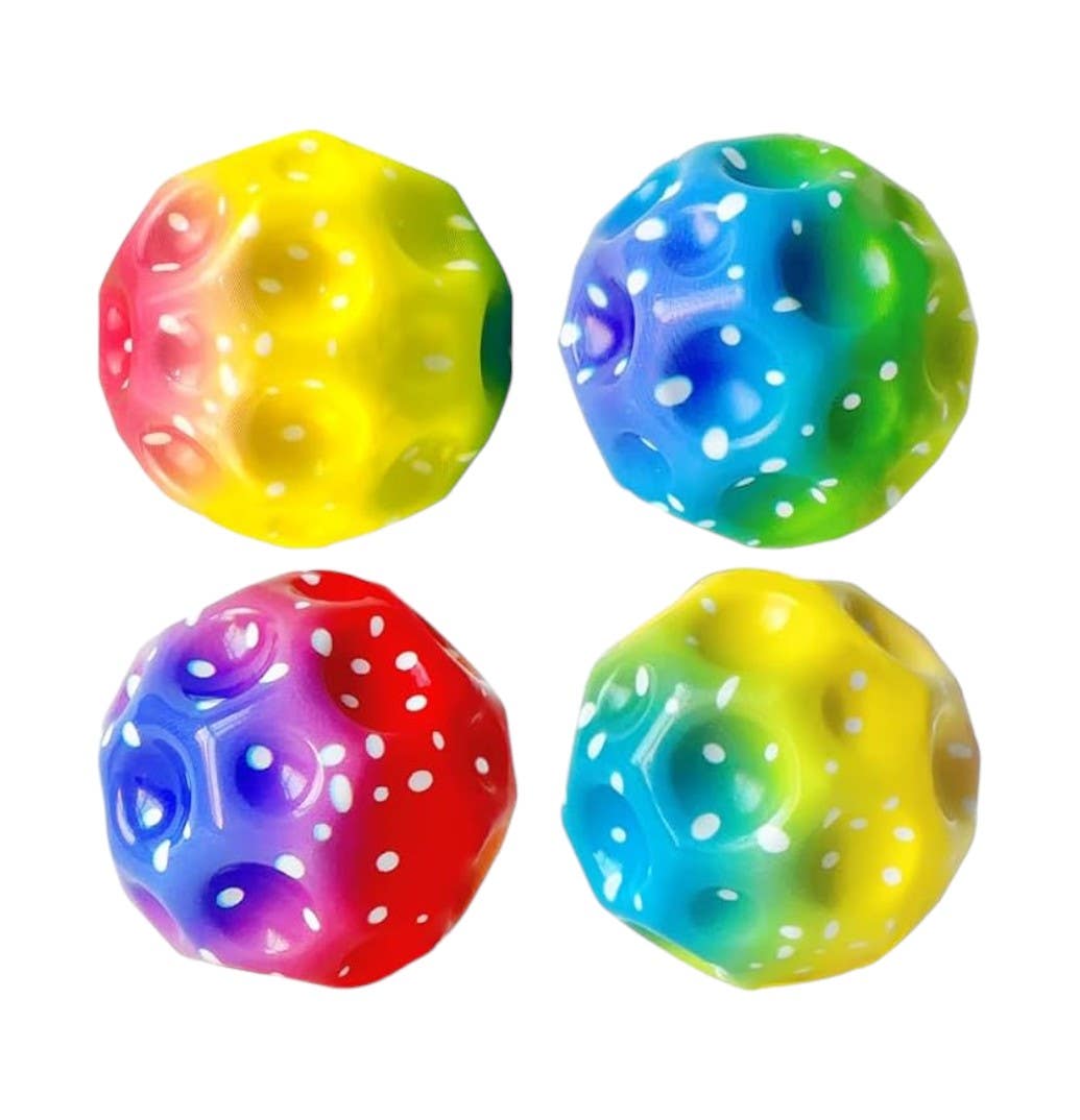 O-Kinee Bouncy Design Rubber Jump Ball, 4 Pieces - Multicolor