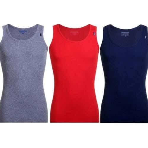 Cottonil Cotton Men Sleeveless Undershirts Set,, 3 Pieces - Multicolor