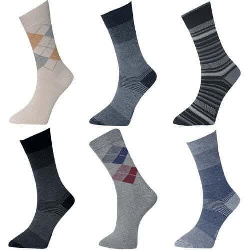 Men's 6-Piece Sock Set, One Size, Cotton - Multicolor