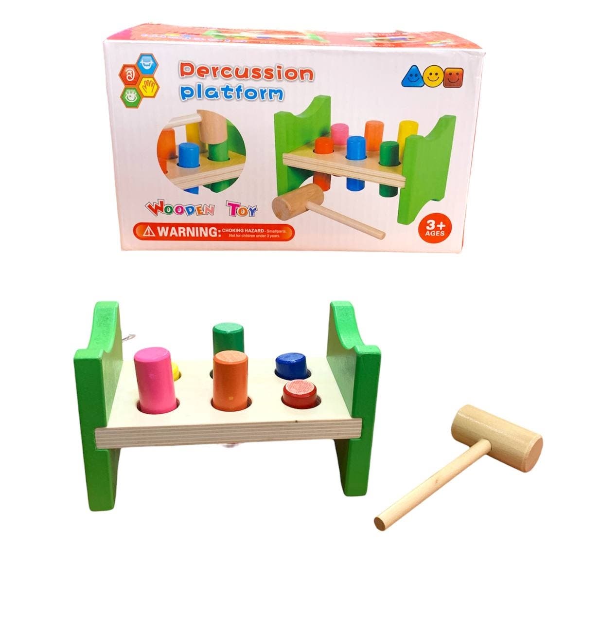 Alsafwa W2-4 Hammer And Pegs Toy for Unisex Children - Multicolor