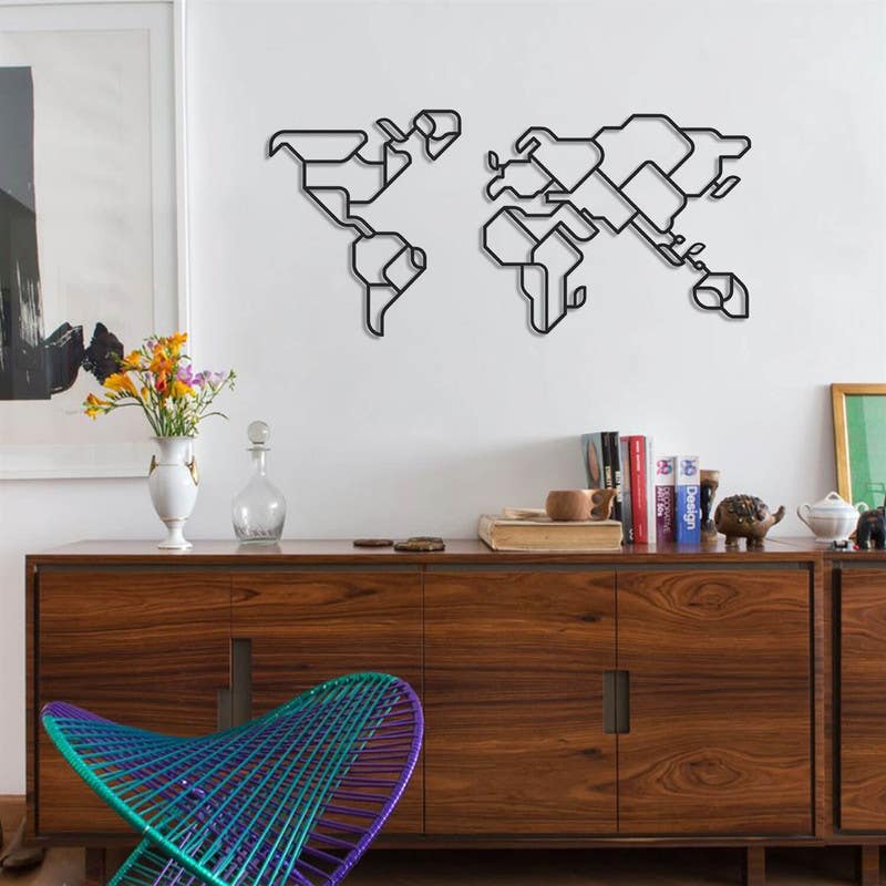 Decorative Wall Hanging, MDF Wood, 80×30×0.5 - Black
