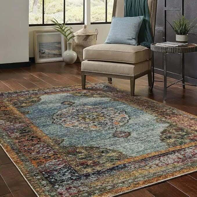 Line Sleep Dots Fabric Carpet protector, 200x300 cm - Multicolor