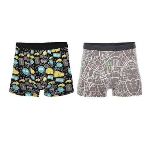 Dice Cotton Men Boxer Set, M, 2 Pieces - Multicolor