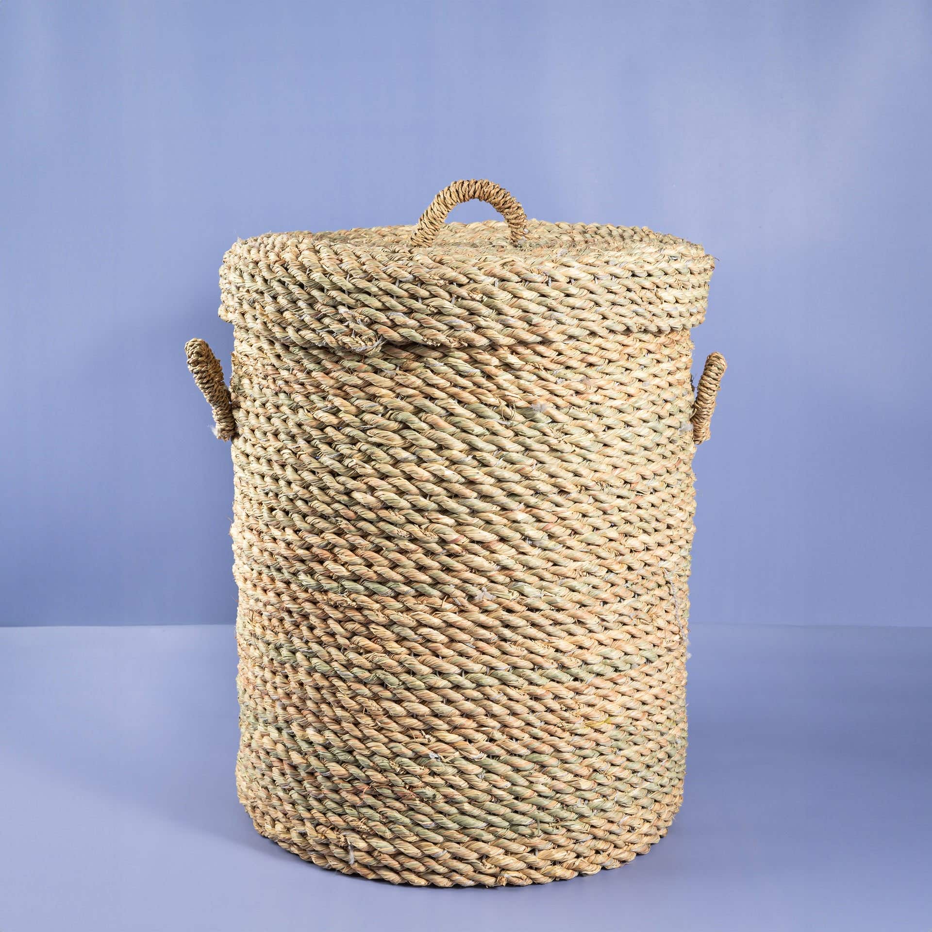 Homepro Palm Leaf Laundry Basket, Large - Beige