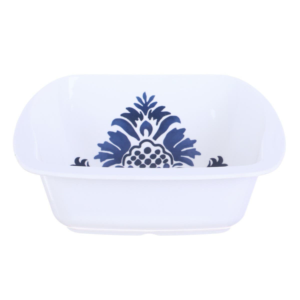 Bright Designs Melamine Square Bowl, 26 cm - White Navy