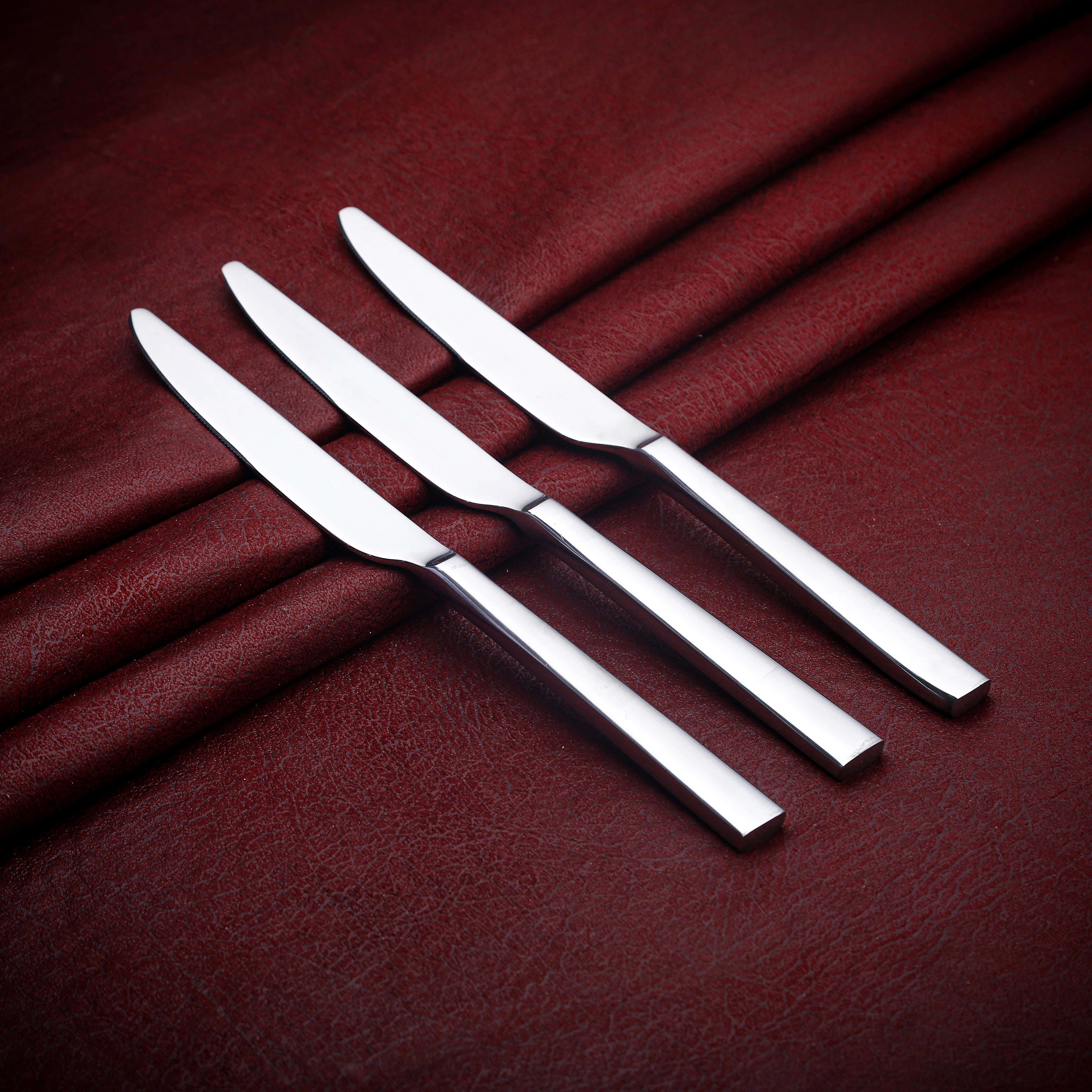 Nouval Metal Knife Set, 3 Pieces - Silver