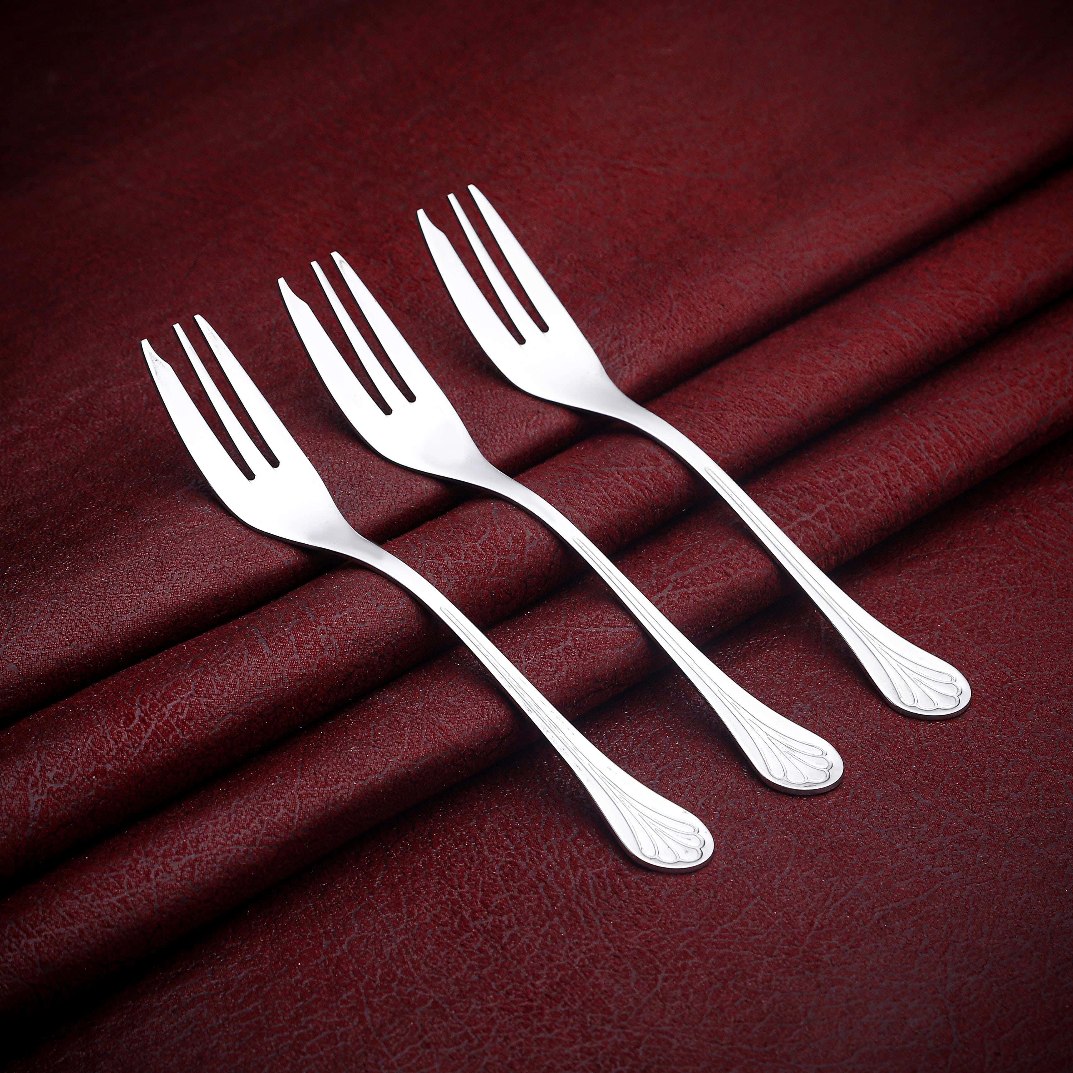 Nouval Stainless Steel Sweet Forks Set, 3 Pieces - Silver
