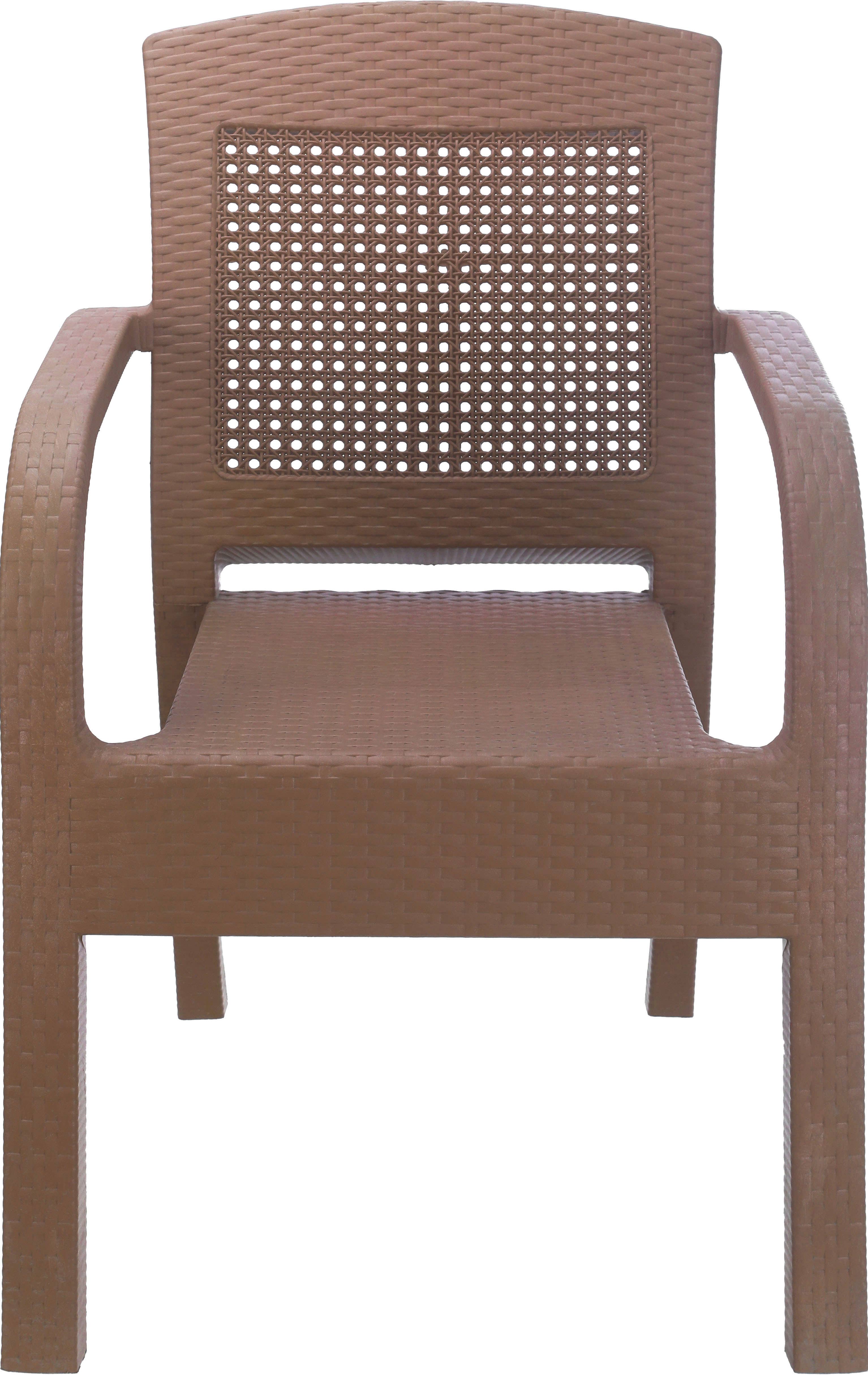 Plastic Chair Rattan Shape, 58×89 cm - Beige