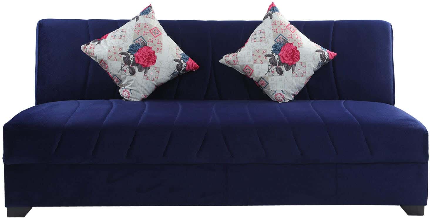 Musky Wood Sofa Bed without Handle, 3 Seats Sofa, 180x85x55 cm - Navy