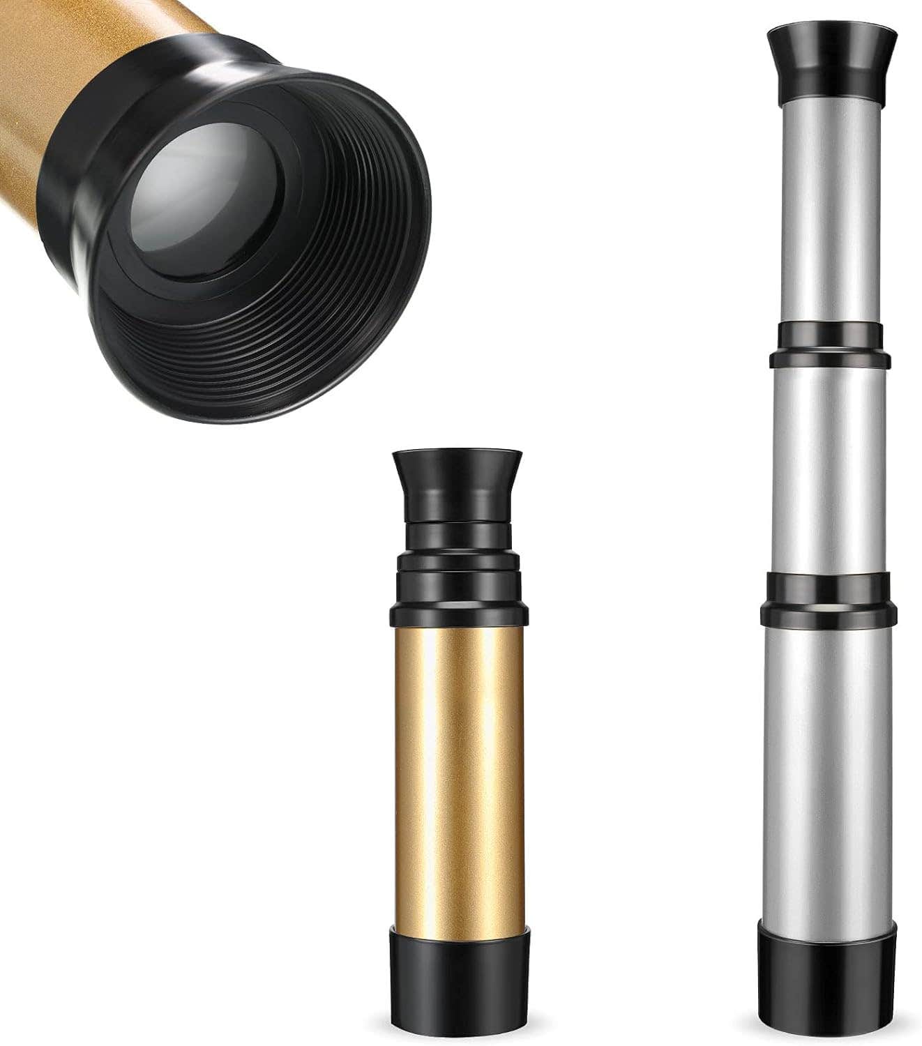 Vintage-Style Design Telescope - Silver Gold