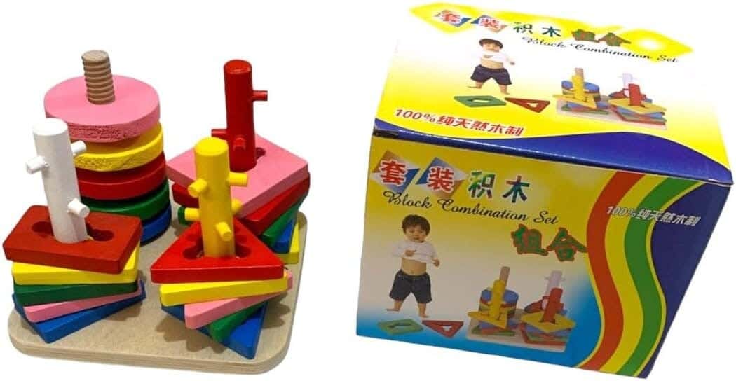 Alsafwa W65-5 Geometric Shape Problem Solving Column, Medium, 4 Poles - Multicolor