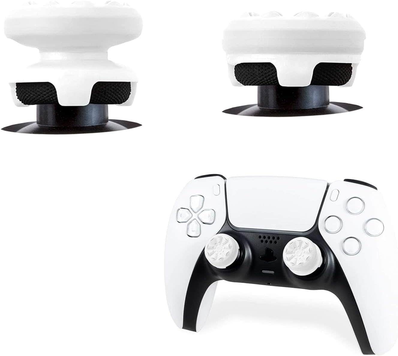 Azonee Silicone Controller Thumb Grips Caps for PlayStation 4, PlayStation 5, 2 Pieces - White