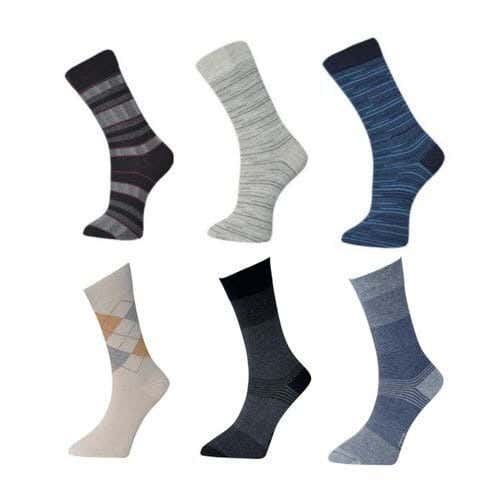 Men's 6-Piece Sock Set, One Size, Cotton - Multicolor