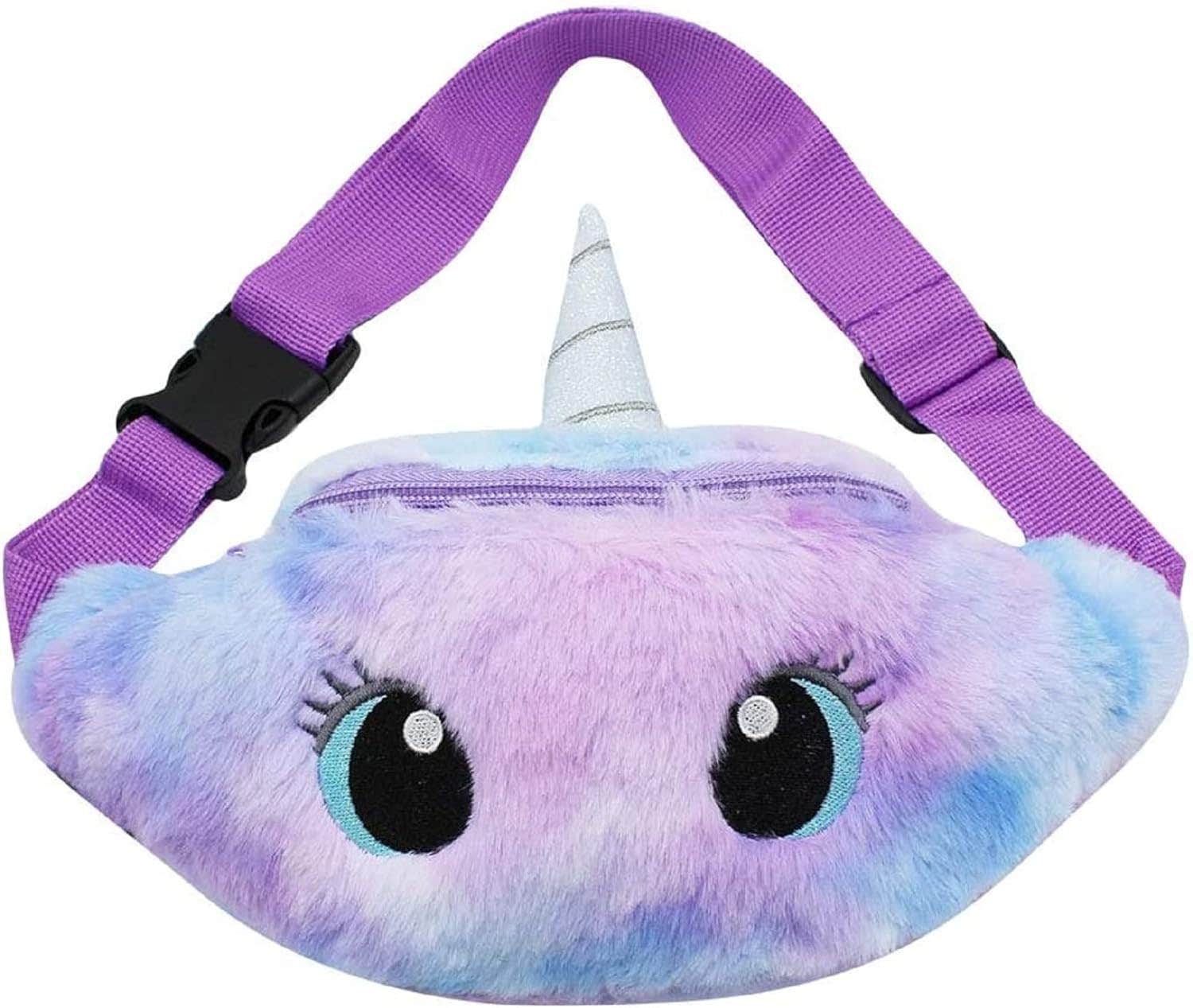 Funblast Durable Soft Fur Waist Pouch, Small - Purple