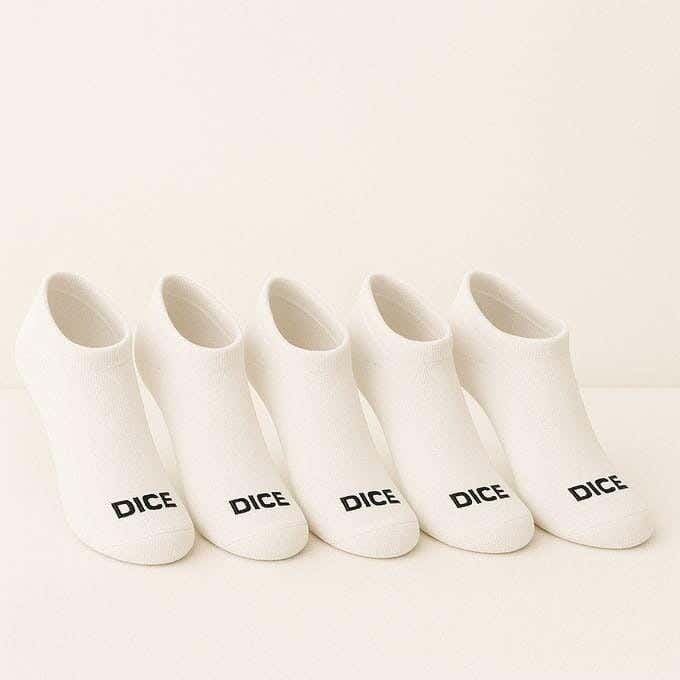 Dice Men's 5-Piece Sock Set, One Size - White