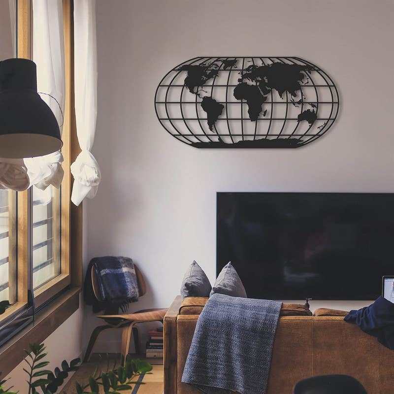 Decorative Wall Hanging, MDF Wood, 120×60×0.5 - Black