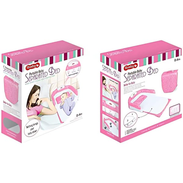 ibaby Portable Baby Bed with Night Light and Music, Pink