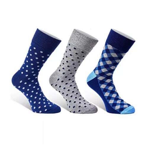 Men's 3-Piece Sock Set, One Size, Cotton - Multicolor