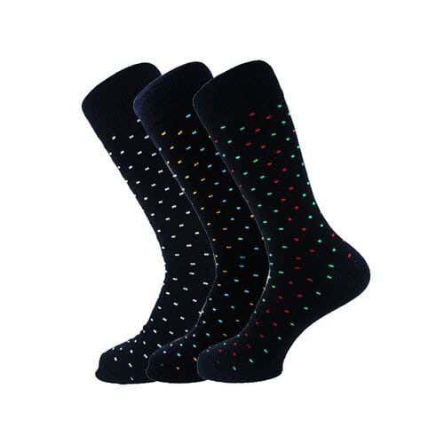 Men's 3-Piece Sock Set, One Size, Cotton - Multicolor