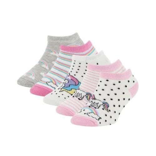 Kids Sock Set, 5 Pieces, One Size, Cotton - Multicolor