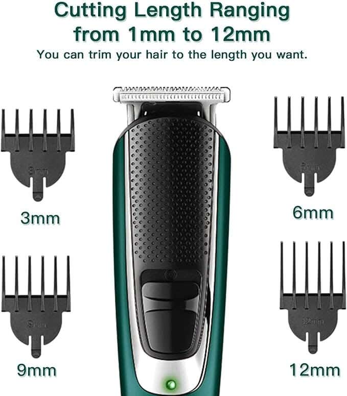 VGR-176 Hair Trimmer For Men, 5 Watt - Black Green