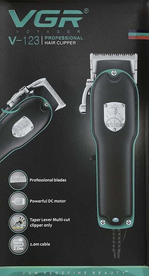 VGR-123 Hair Trimmer For Men, 10 Watt - Black Silver