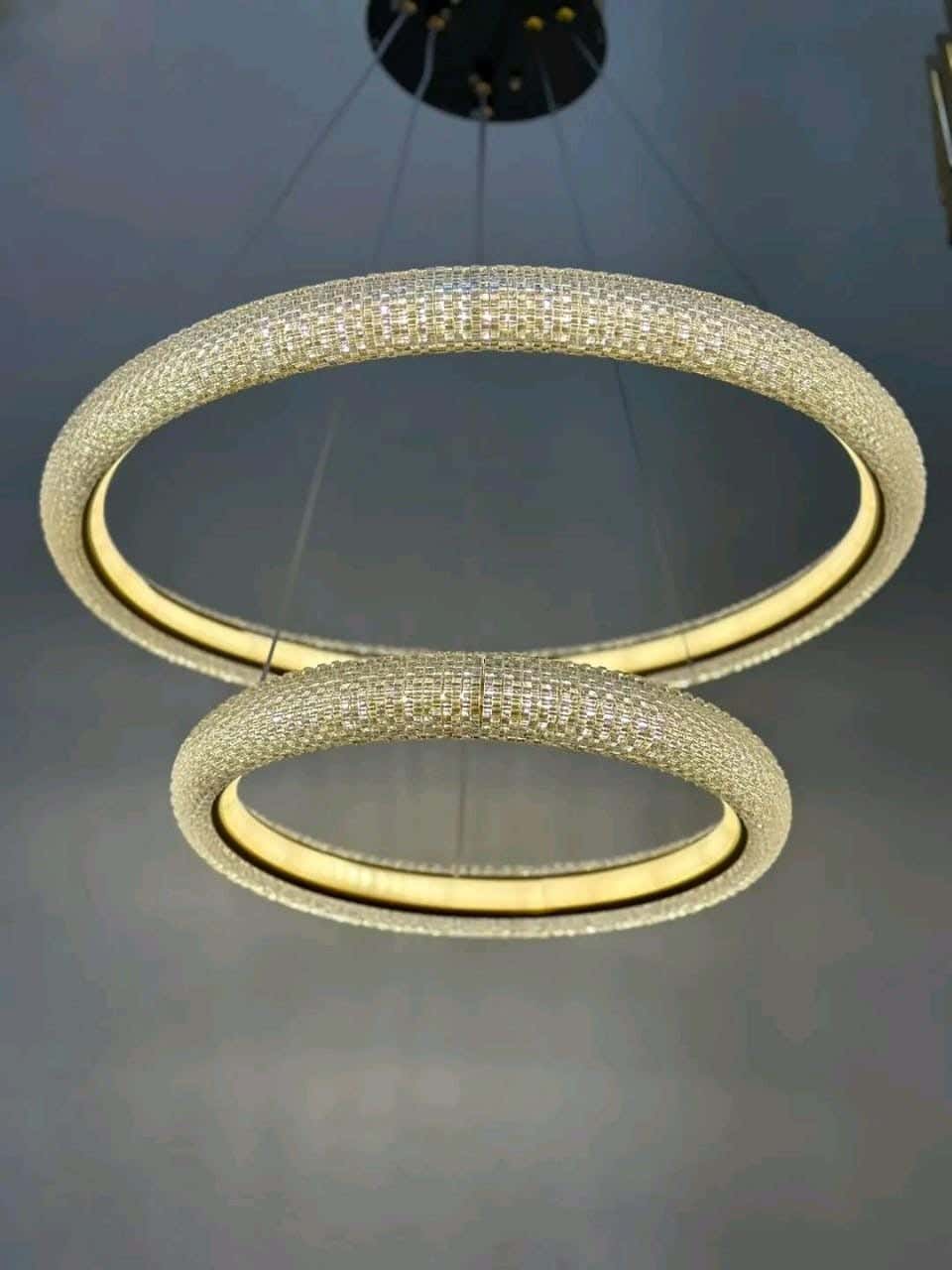 Modern LED chandelier, 45 cm, white, yellow and warm - gold