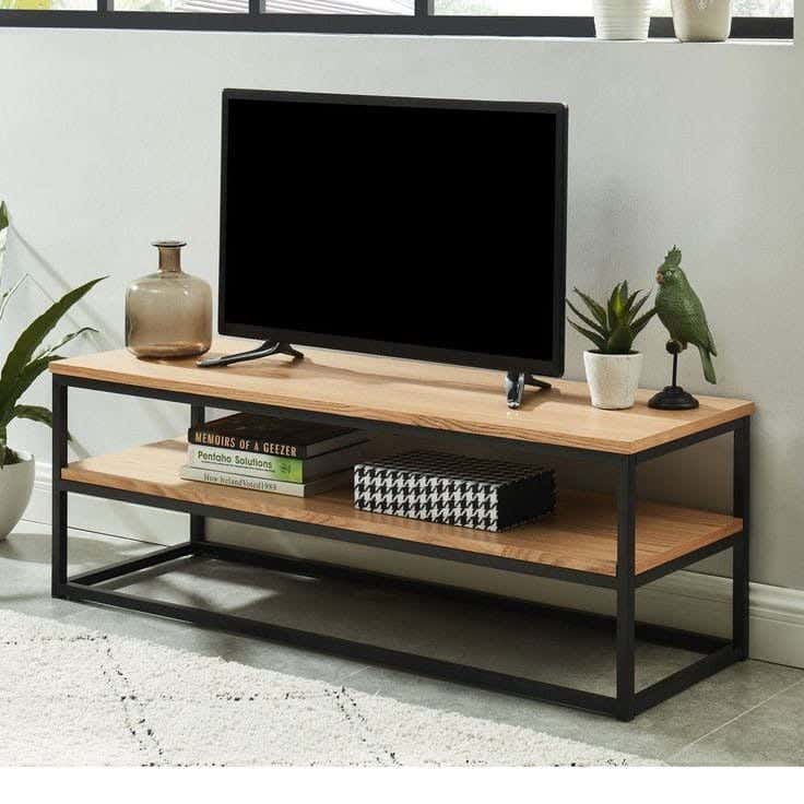 Metal TV stand, 120x60x40 cm - Black