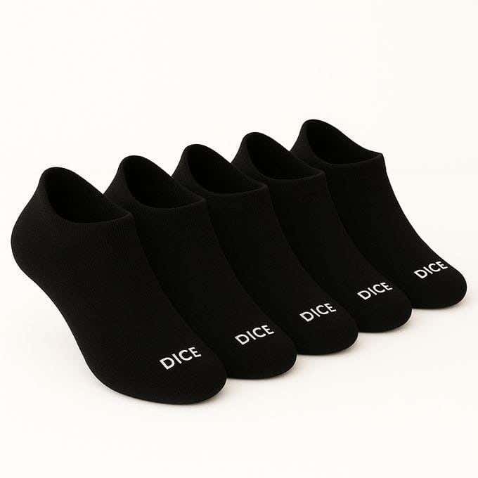 Dice Men's 5-Piece Sock Set, One Size - Black
