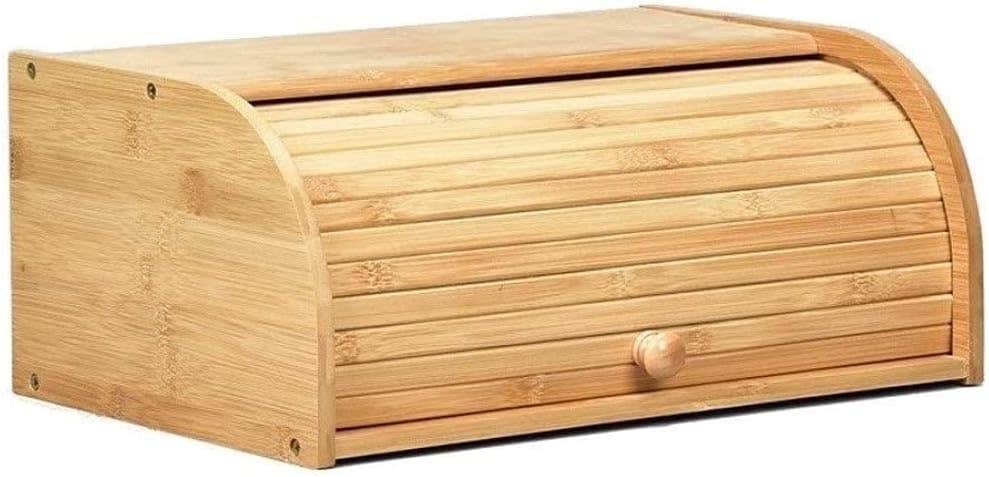 Vital With Lid Bamboo Bread Box, Small - Beige