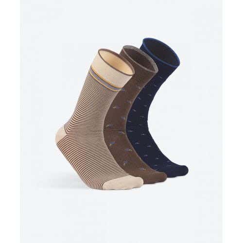 Men's 3-Piece Sock Set, One Size, Cotton - Multicolor