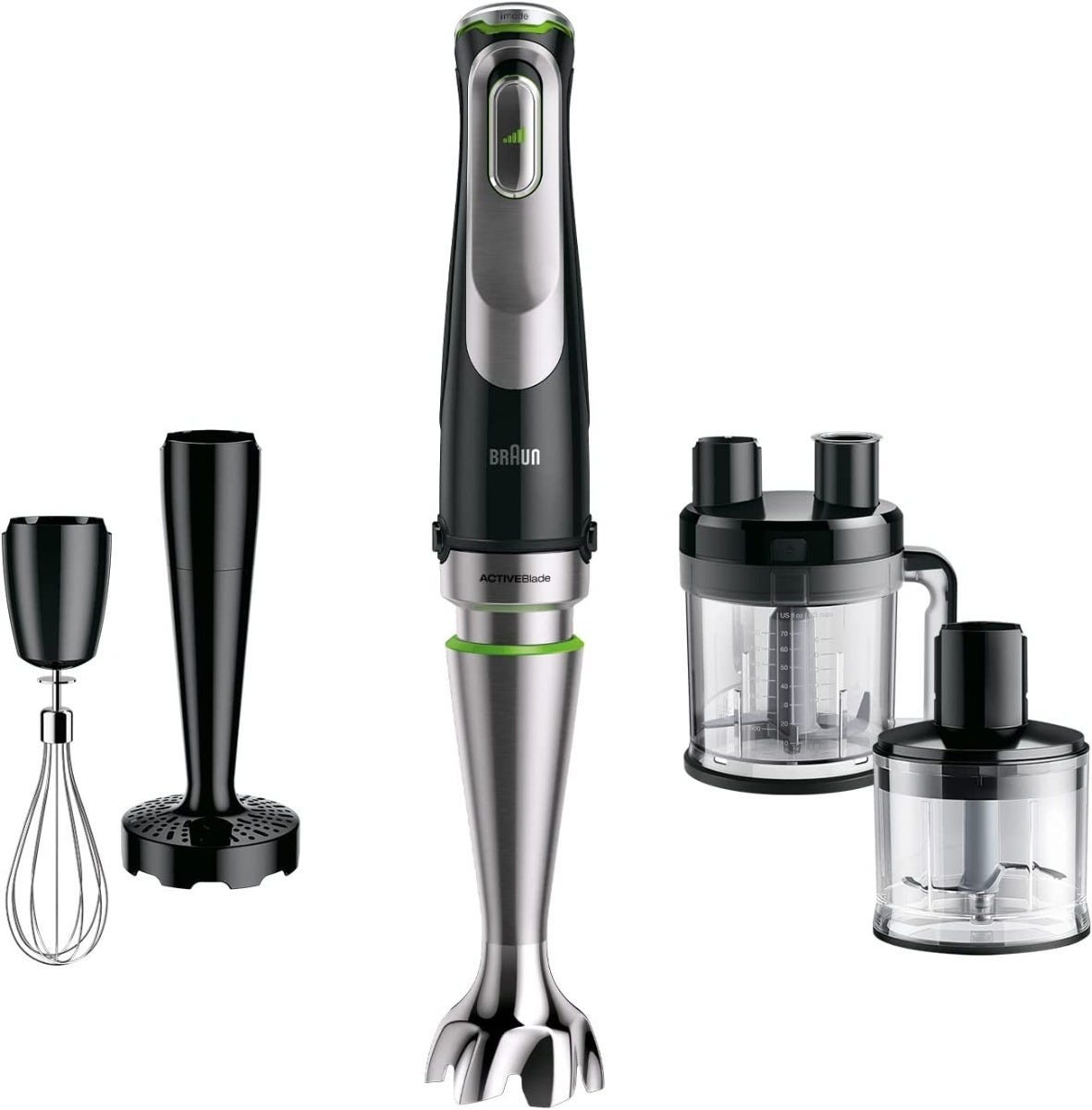 Braun MQ 9187 XLI MultiQuick 9 Hand Blender Set, 1200 Watt - Black