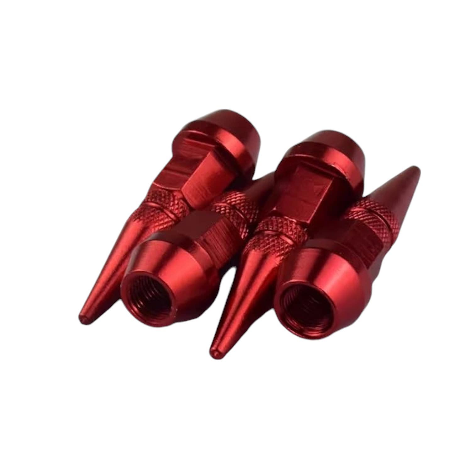 Aluminum Tire Valve Cap Set - Red