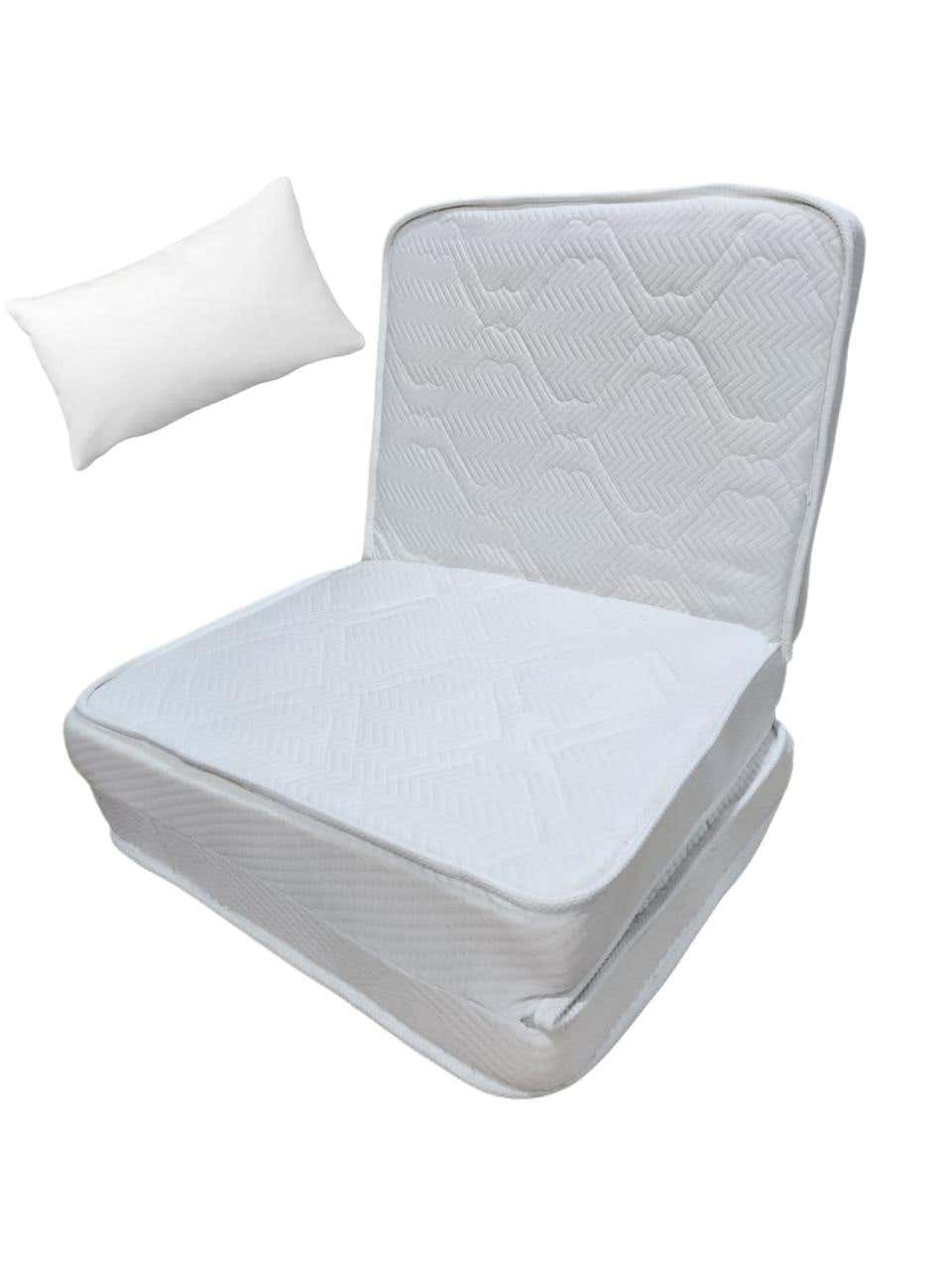 Aero Folding Mattress, 80×195×80×10 Cm, with Pillow 50x70 cm - White