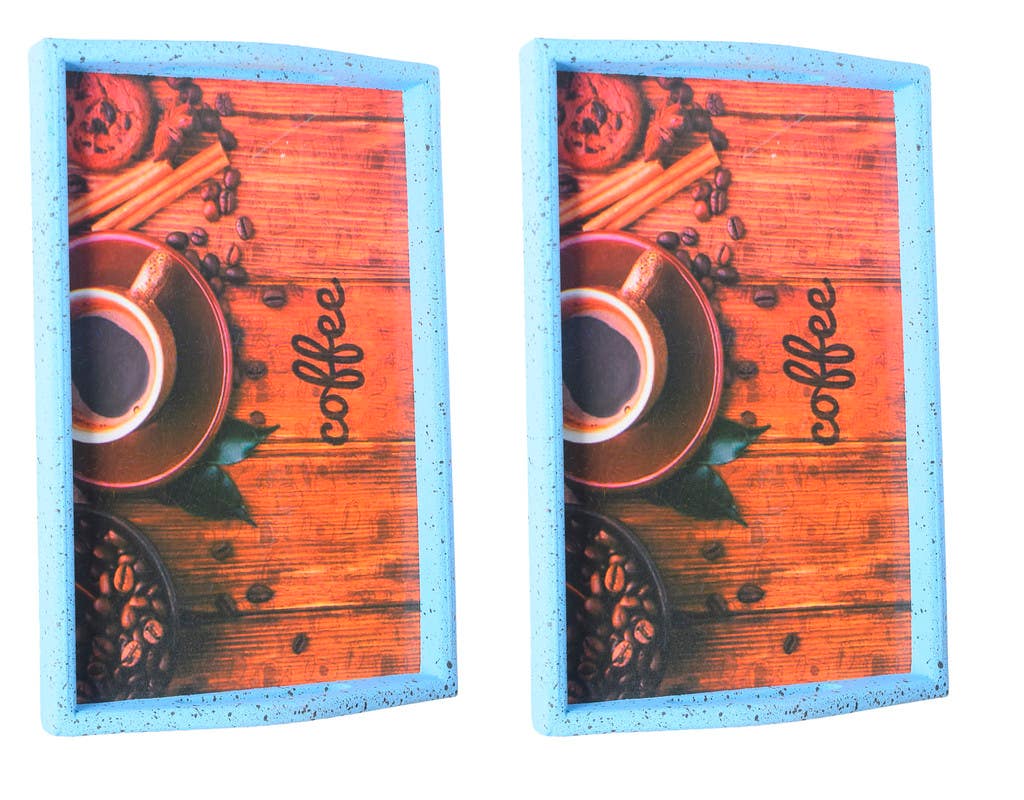 Wood Tray Set 2, 2 Pieces - Multicolor