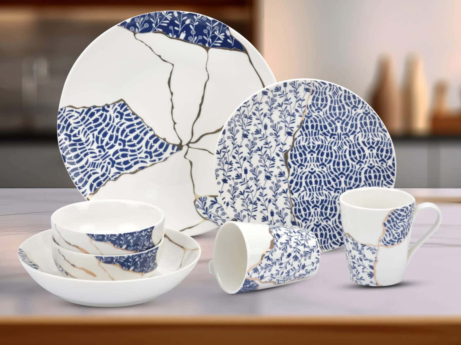 Porcelain Dinner Set, 30 Pieces - Multicolor