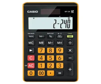 Casio MP-12R-W-DC Portable Mini Desk Calculator - Black