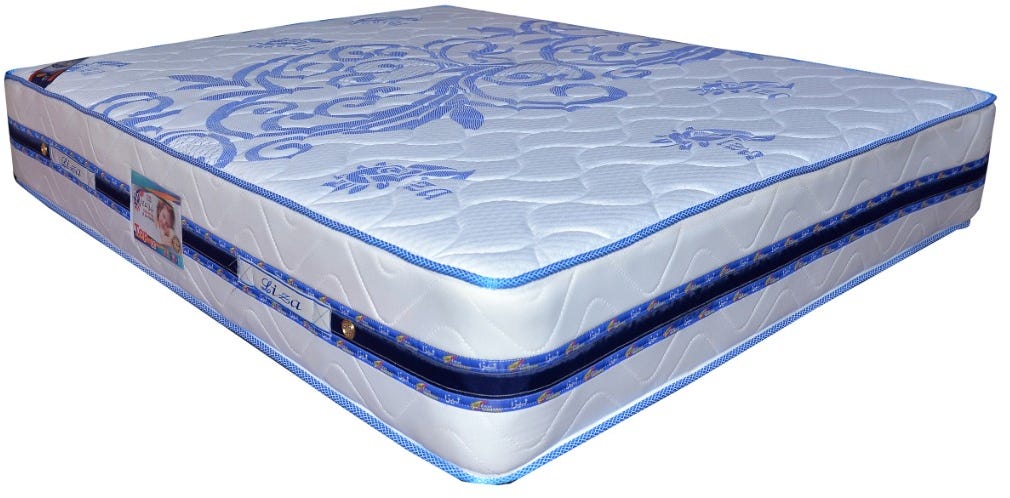 Liza Connected Spring Bed Mattress, 28×160×195 - White Blue