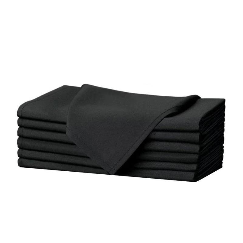 Cotton Table Napkins Set, 6 Pieces, 40×40 cm - Black