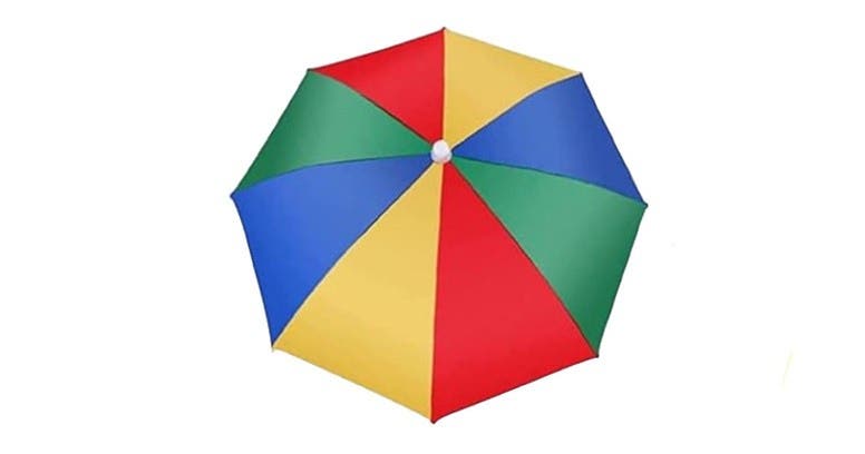 Festive Sunscreen Windproof Umbrella Hat, 55CM – Multicolor