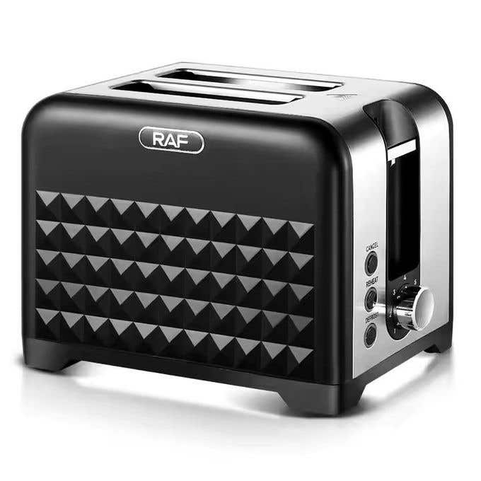 Raf R.2101 Toaster, 2 Slices, 930 Watts - Black