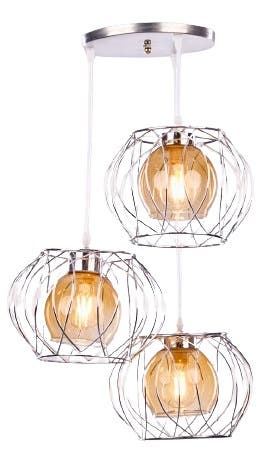Metal Modern Chandelier, 25×25×60 Cm, 3 Lamp - Silver