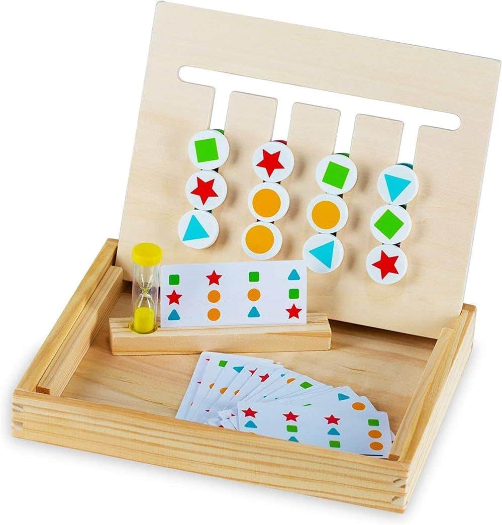 Pattern Matching Design Wood Educational Toy - Multicolor