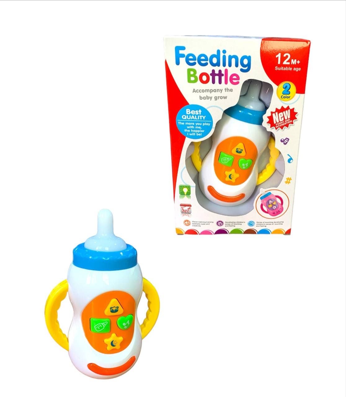 Alsafwa W25-182-2 Musical Baby Bottle Toy for Unisex Children - Multicolor