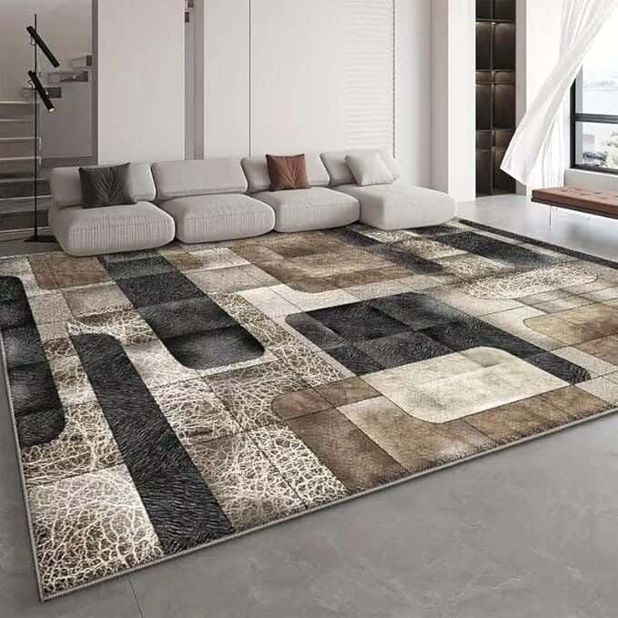 Line Sleep Dots Fabric Carpet protector, 200x300 cm - Multicolor