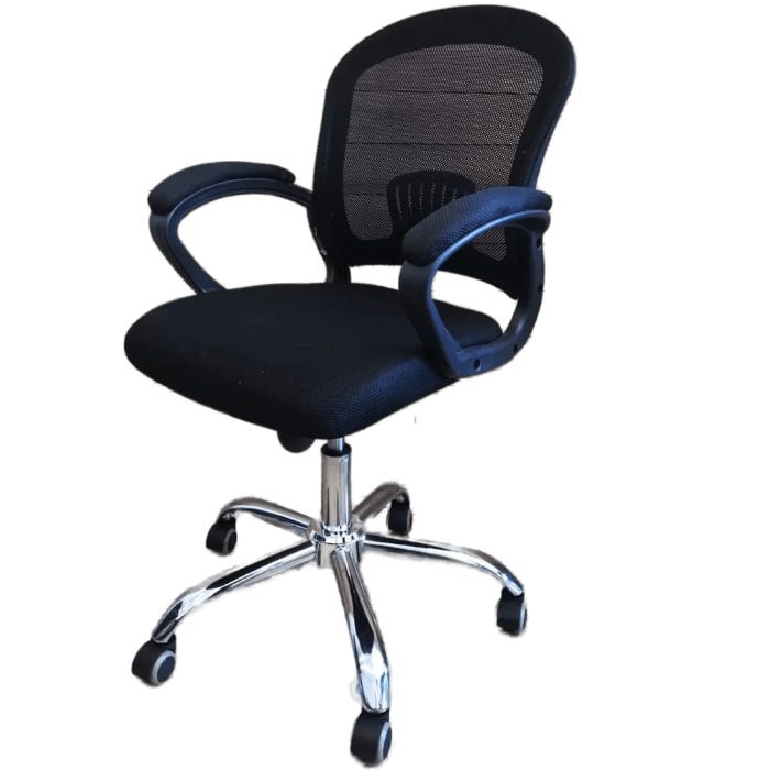 Metal Moveable Office Chair, 110×50×45 cm - Black